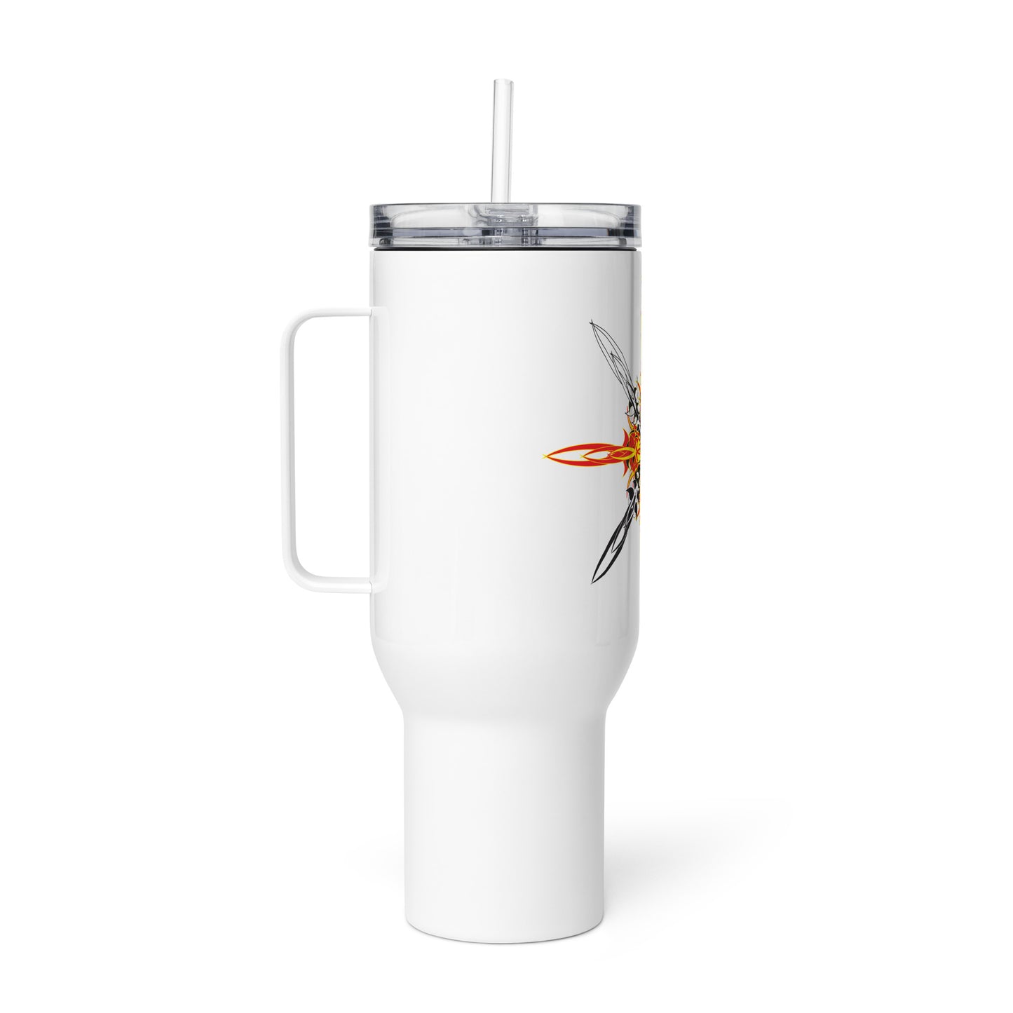 Travel mug with a handle