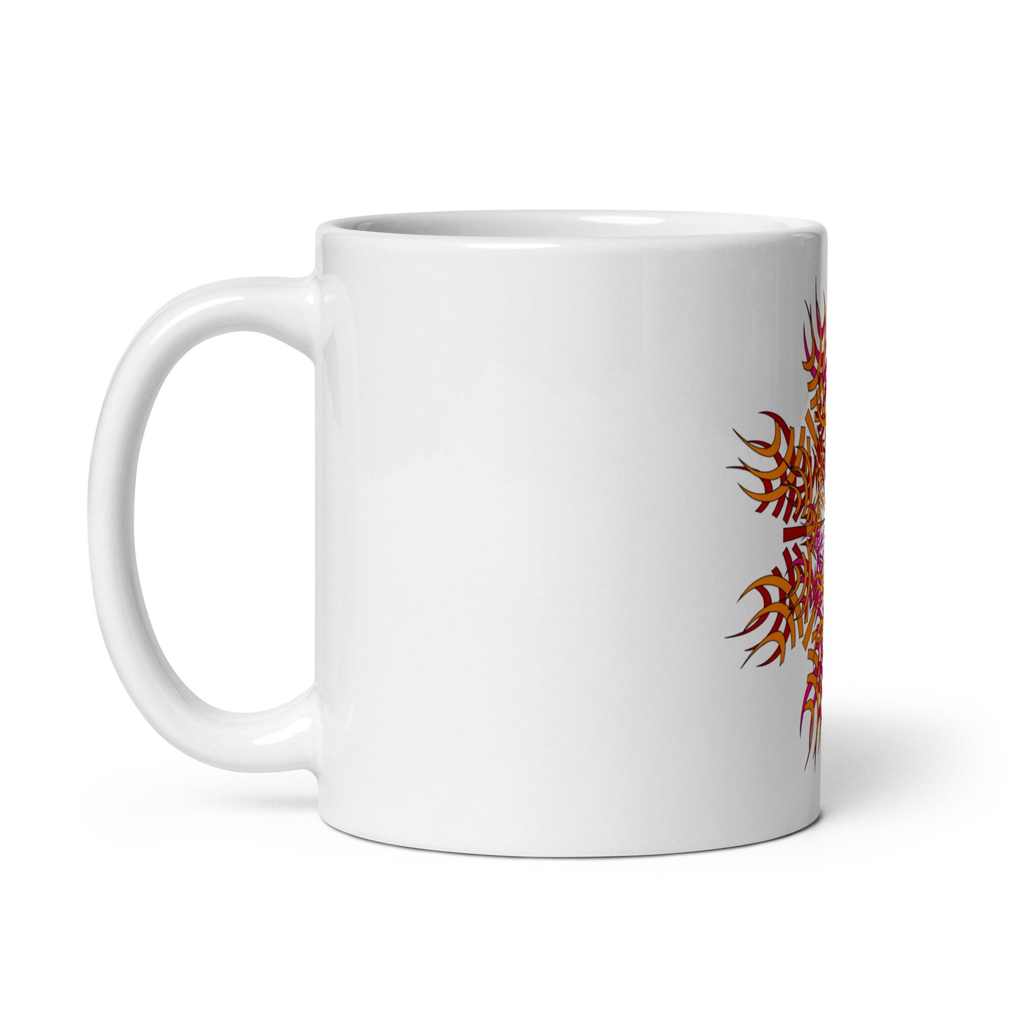 White glossy mug