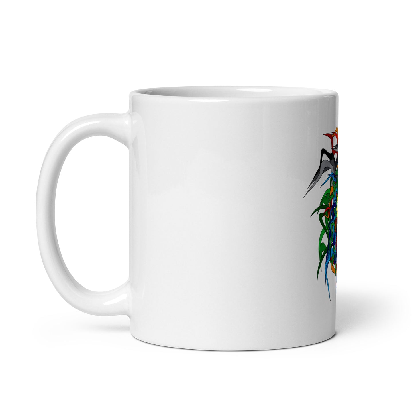 White glossy mug