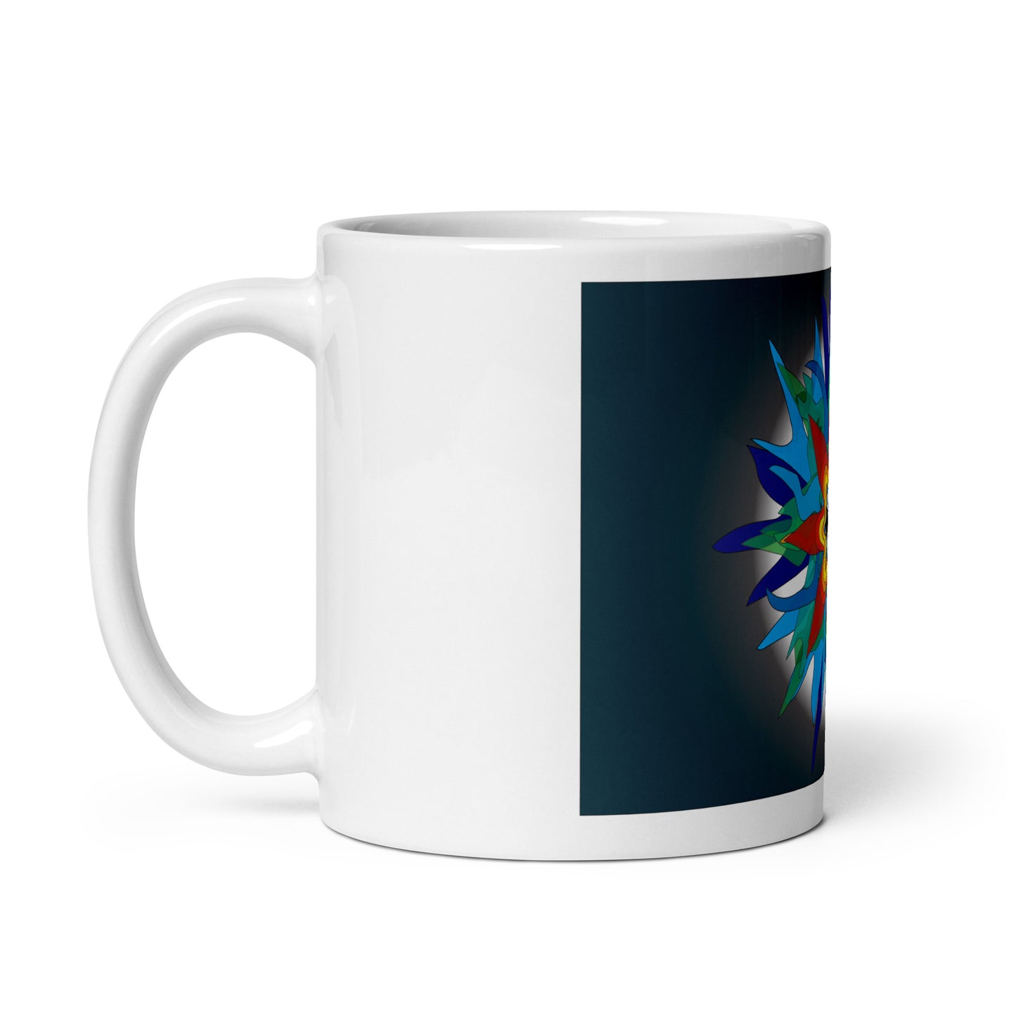 White glossy mug