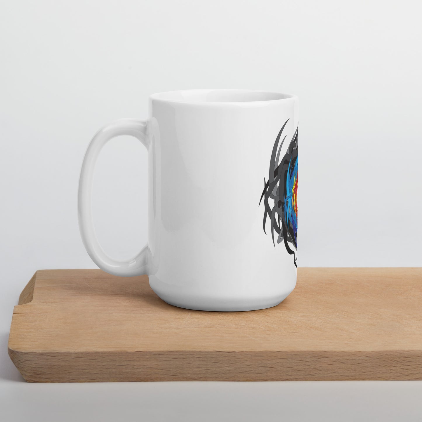 White glossy mug