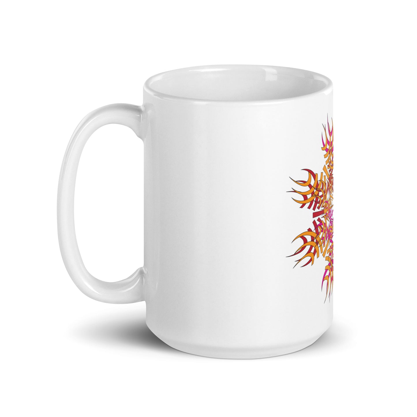 White glossy mug