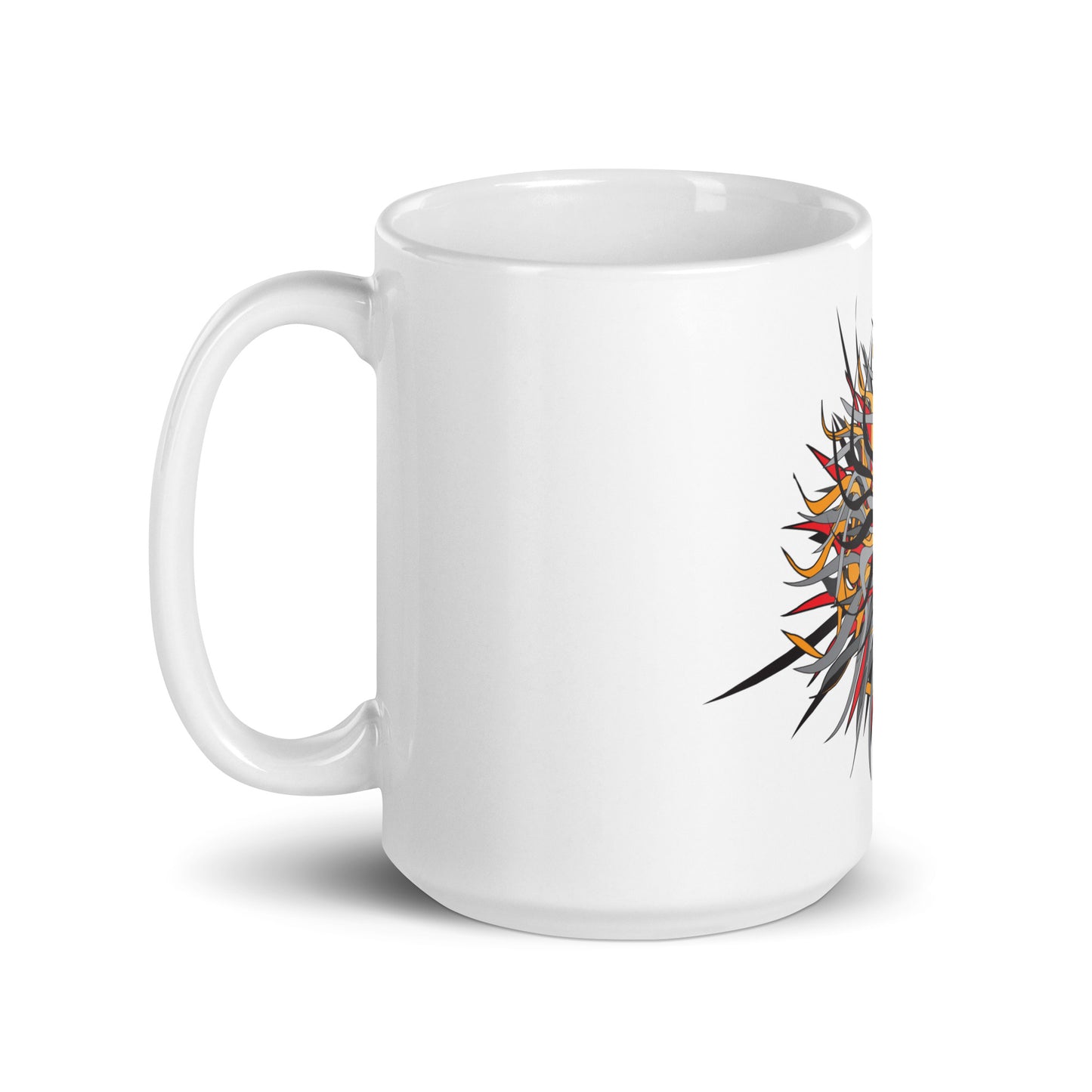 White glossy mug