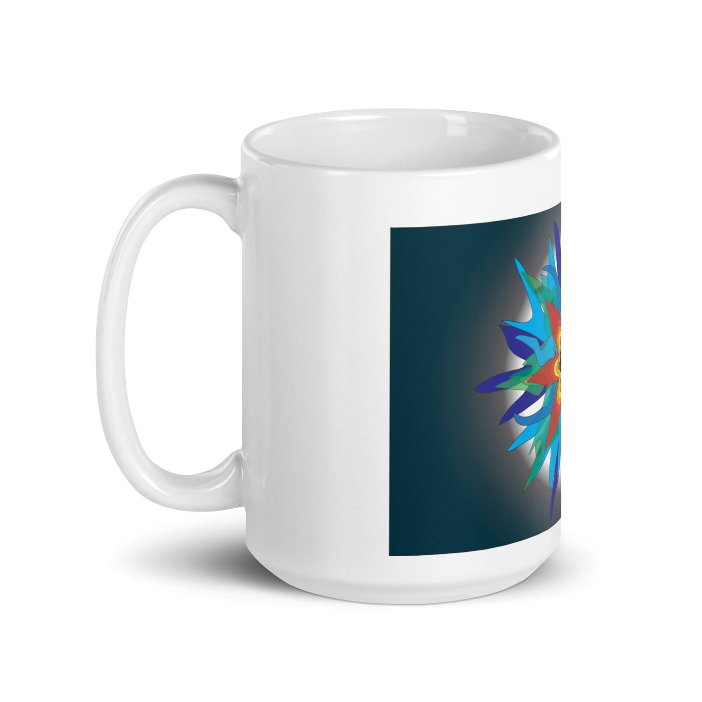 White glossy mug