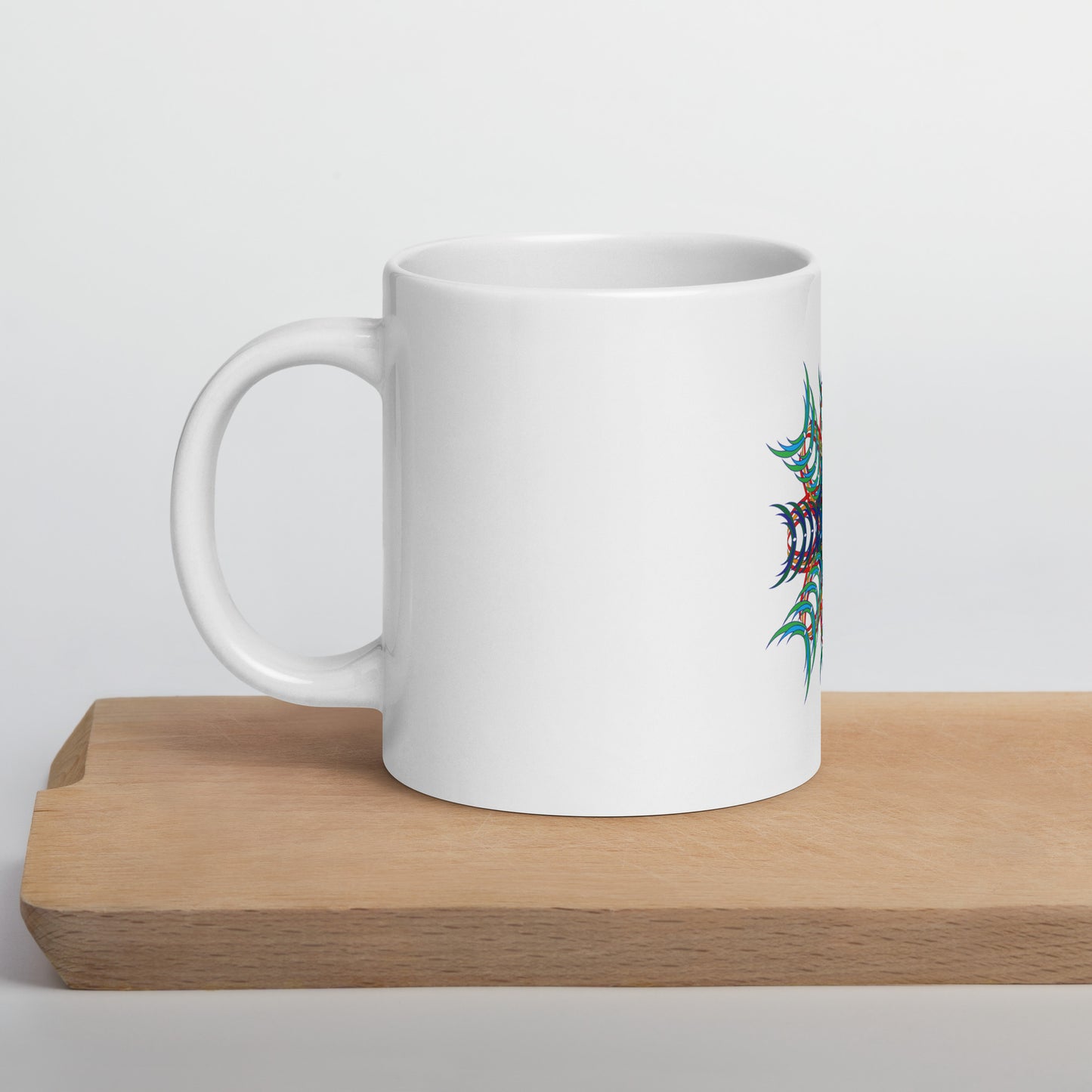 White glossy mug