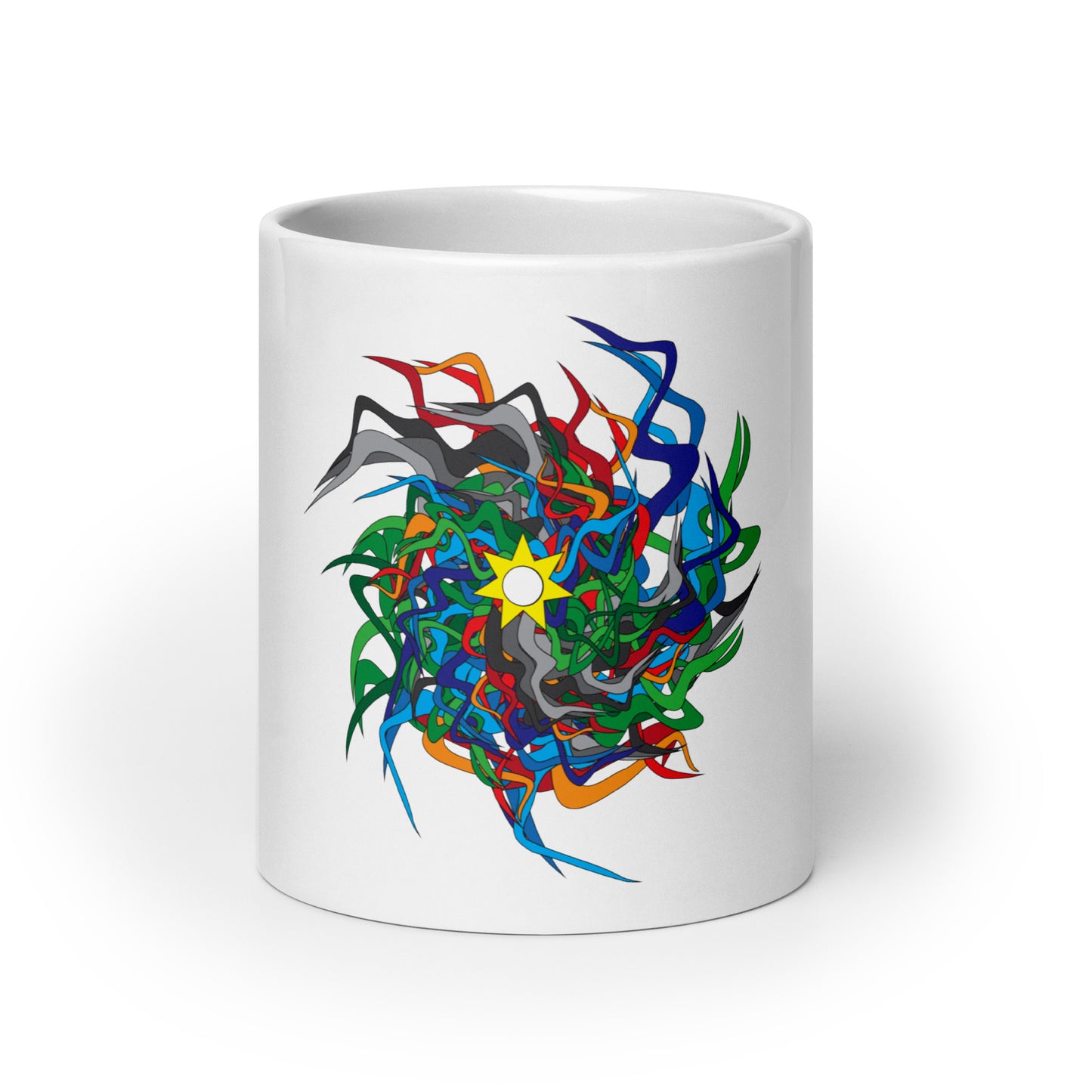 White glossy mug